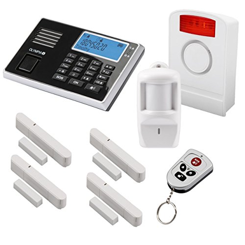 Olympia Protect 9061 Funk-Alarmanlage Super Set GSM Smat mit App Kabellos Fenster & Tür Einbruchmeldeanlage mit Bewegungsmelder für Haus & Wohnung Drahtlos Alarmsystem Hausalarm mit Fernbedienung