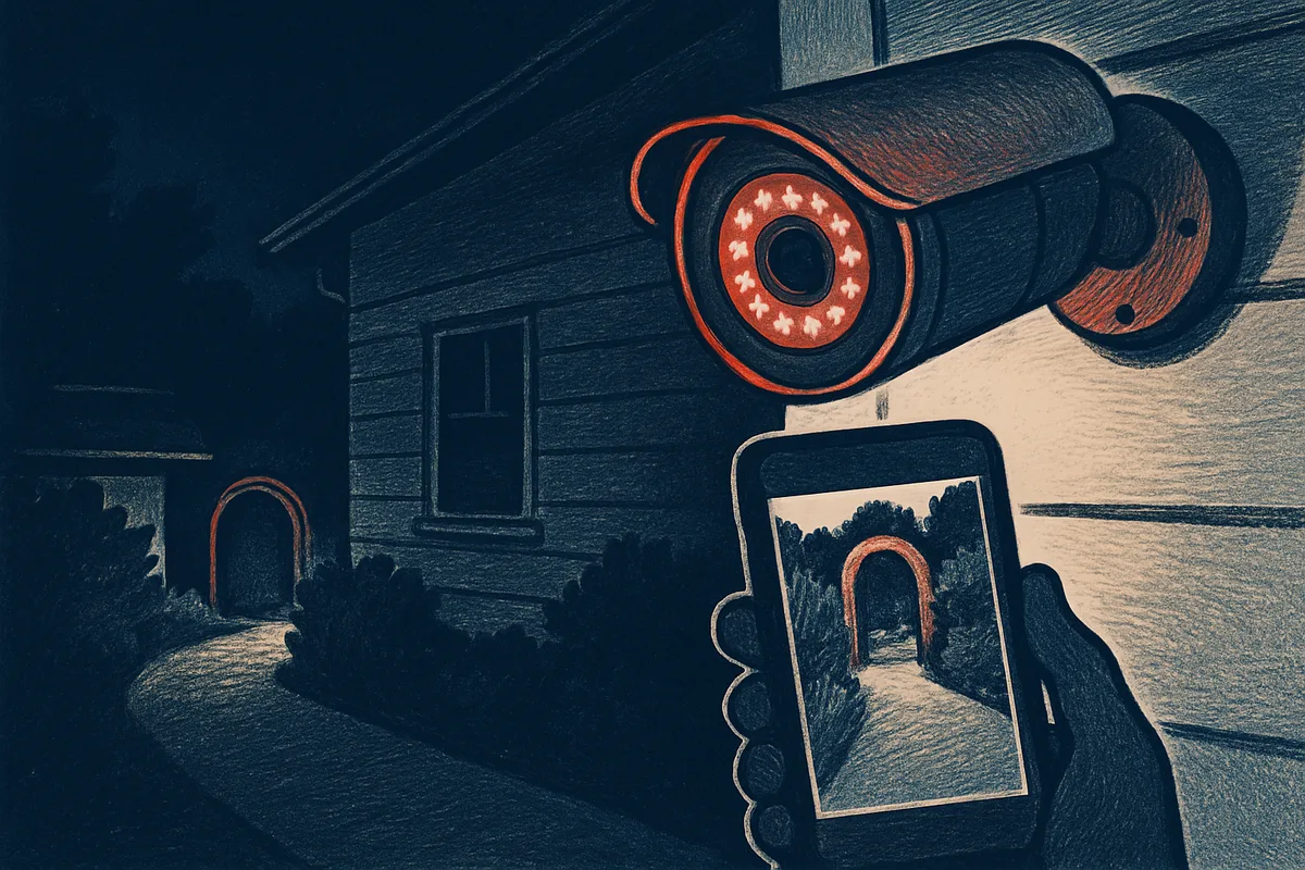 Hochwertige Außenüberwachungskamera an Hauswand montiert